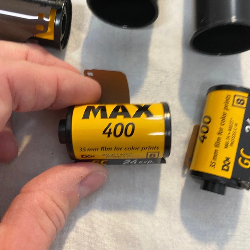 Lot of 3 Kodak MAX 400 GC 35mm Film 24 Exp Color Print Expired Film Canisters